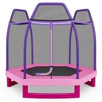7 Feet Toddler Trampoline with Safety Enclosure Net-Pink