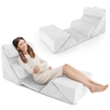 7 PCS Adjustable Support Pillow Set Bed Wedge Pillows with Memory Foam-White