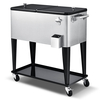 76L Bar Party Drink Ice Bucket Trolley Car Cooler for Outdoor Patio Pool
