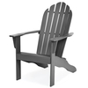 Acacia Wood Adirondack Lounger Chair with Slatted Seating,  Ergonomic Design-Grey