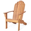 Acacia Wood Adirondack Lounger Chair with Slatted Seating,  Ergonomic Design-Natural