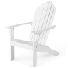 Acacia Wood Adirondack Lounger Chair with Slatted Seating,  Ergonomic Design-White