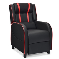 Adjustable Gaming Chair with Footrest Headrest and Lumbar Support-Red