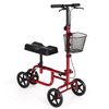Adjustable Steerable Knee Walker Folding Scooter with Brake-Red