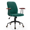 Adjustable Velvet Rocking Leisure Chair with Padded Seat and Rubber Wood Armrests-Green