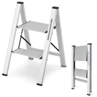 Aluminum Folding Step Stool with Non-Slip Pedal & Footpads