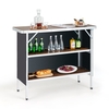 Aluminum Lightweight Folding Picnic Table with 2-Tier Shelves and Carrying Bag-Coffee