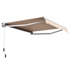 Aluminum Patio Sun Shade with Crank Handle and Water-Resistant Polyester-Beige