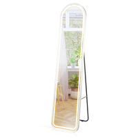 Arch Full Length Mirror with LED Lights and 3 Color Lighting-White