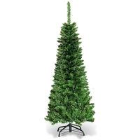 Artificial Pencil Christmas Tree with LED Lights in 3 Sizes-7.5FT