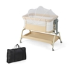 Baby Bassinet with Net with 6 Adjustable Heights-Beige