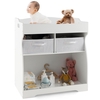 Baby Changing Table with 2 Drawer and Waterproof Changing Pad-White
