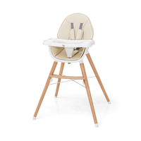 Baby High Chair with Double 4-Gear Tray and 5 Point Harness-Beige