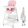 Baby Highchair with Safe,  Adjustable and Folding Design-Pink