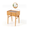 Bamboo Vanity Set with Drawers and Adjustable Mirror-Natural