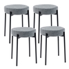 Bar Stools Set of 4 with Metal Legs and Sponge Padded Cushion-Dark Grey