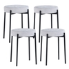 Bar Stools Set of 4 with Metal Legs and Sponge Padded Cushion-Light Grey