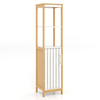 Bathroom Floor Cabinet with Door and Shelves and Adjustable Shelf-Natural