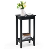 Bedside Tables Sofa End Table with 2 Storage Shelves-Black