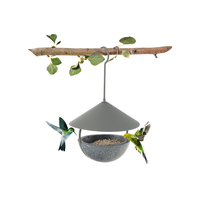 Bird Feeder and Bath Metal Hanging with Weatherproof Dome