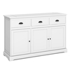 Buffet Sideboard with 2 Cabinets,  3 Drawers and Adjustable Shelf-White