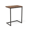 C-shaped End Table with Heavy-duty Metal Frame for Coffee Snacks Laptop-Rustic Brown