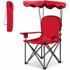Camping Patio Festival Park Beach Folding Chair With Shade Canopy Shelter-Red