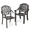 Cast Aluminum Patio Chairs Set of 2-Bronze