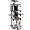 Cat Tree Condo wth Scratching Poles and Board-Grey