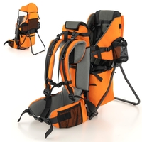 Child Carrier Backpack with Detachable Mouthwipes,  Removable Canopy and Storage Bag-Orange