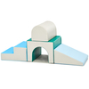 Climb and Crawl Activity Play Set Soft Zone Single-Tunnel Foam Climber-Blue & Green