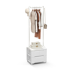 Clothing Rack with Drawers Rolling Garment Rack with Side Hooks-White