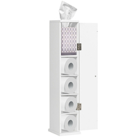 Compact Freestanding Toilet Paper Holder,  Towel Storage