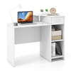 Computer Desk with Drawer Adjustable Shelf and Cable Hole-White