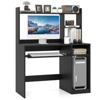 Computer Desk with Storage Shelf-Black
