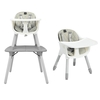 convertible Baby High Chair with 2-Position Removable Tray-Grey