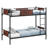 Convertible Metal Bunk Bed Frame with Ladder and Safety Guardrail