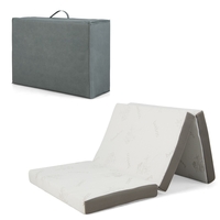 Cool Gel Memory Foam Folding Mattress with Bamboo Cover and Mesh Border Fabric-S