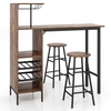 Counter Height Dining Table Set for Bistro Living Room-Dark Brown