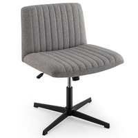 Criss Cross Legged Chair No Wheels 120° Rocking Adjustable Height-Grey