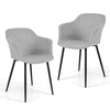 Dining Chairs Set of 2 with Ergonomic Backrest Design and Wide Armrest-Off-White