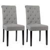 Dining Room Chairs Set of 2 with Solid Wood Legs and Padded Seat-Grey