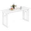 Dining Table with Heavy Duty Metal Legs for 6-8 People-White