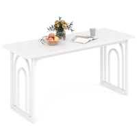 Dining Table with Heavy Duty Metal Legs for 6-8 People-White