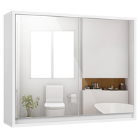 Double Mirrored Door Cabinet with Storage Shelf