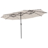 Double-Sided Outdoor Market Umbrella with Hand-Crank Mechanism-Beige