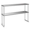Double Tier Stainless Steel Overshelf with Adjustable Lower Shelf for Restaurant
