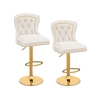 Dutch Velvet Bar Stool with Footrest-Beige
