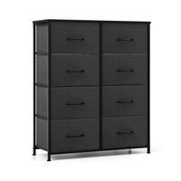 Fabric Dresser for Bedroom Clothes Storage Organizer with 8 Drawers-Black