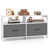 Fabric Dresser with 2 Drawers and 2 Open Shelves Fabric Bins-White
